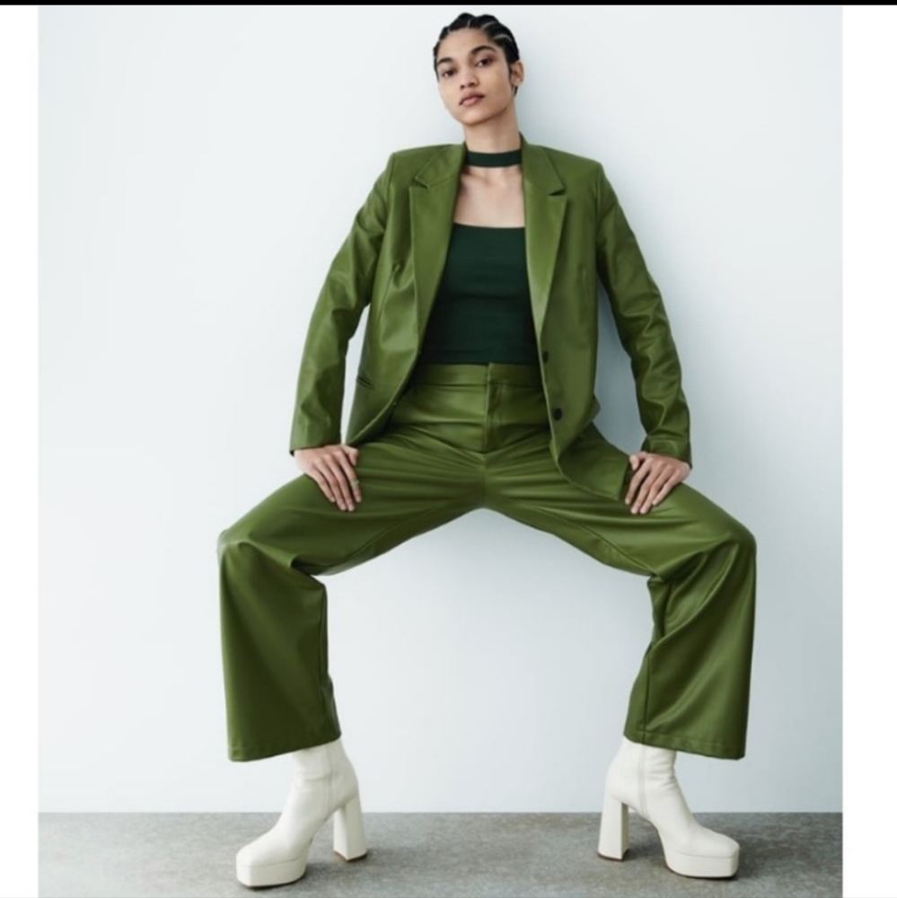 Zara 2 pcs Faux leather blazer + pants - Picture 14 of 16